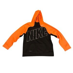Nike Kids Hoodie in Black and Orange, Size XL
